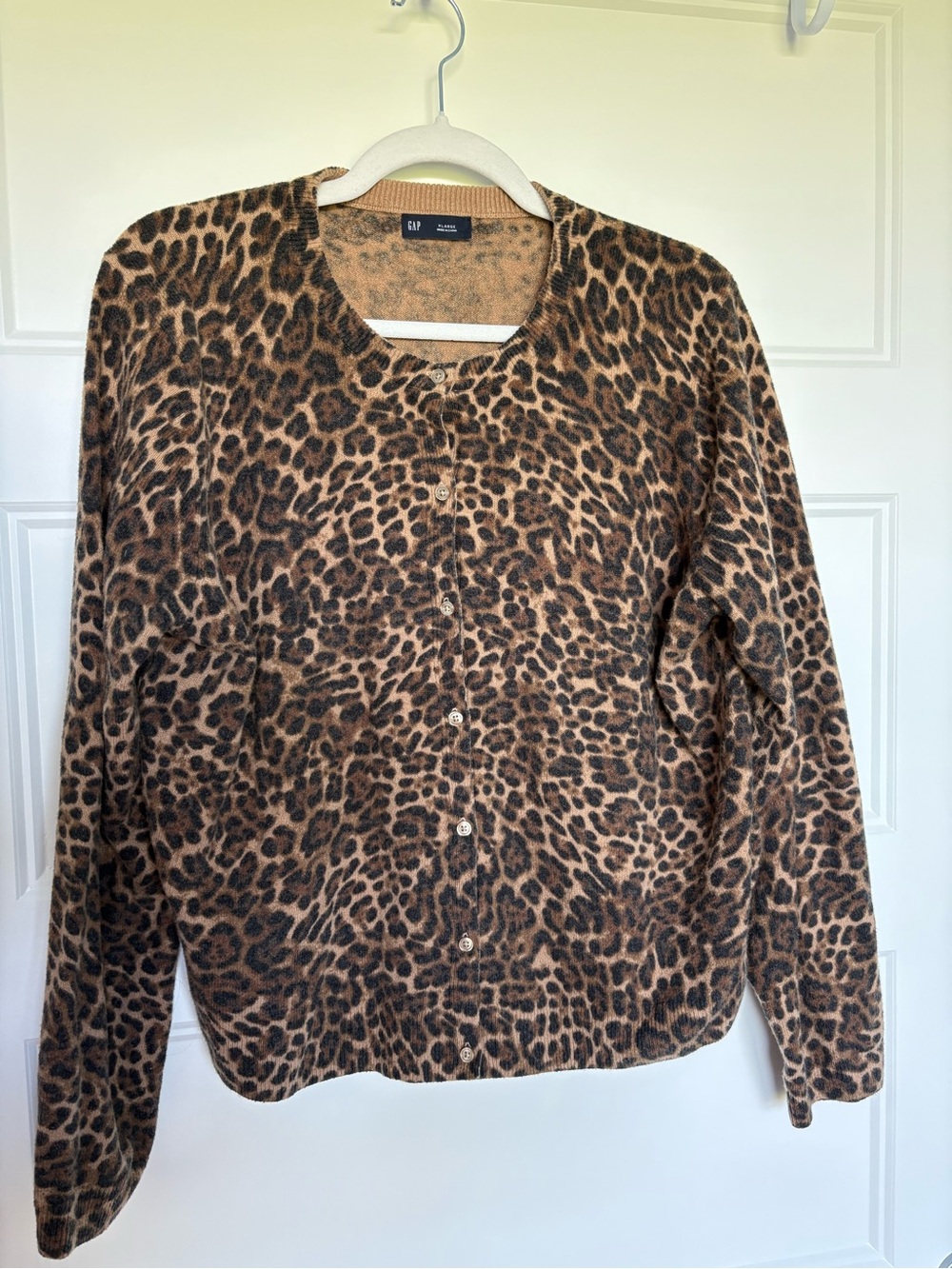 GAP Leopard Print Cardigan Jacket - Brown, Tan
